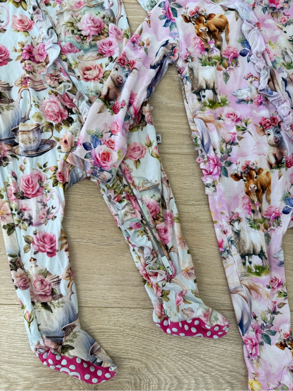 Bums & Roses Bamboo Ruffle Footie Bundle - Picture 3 of 10